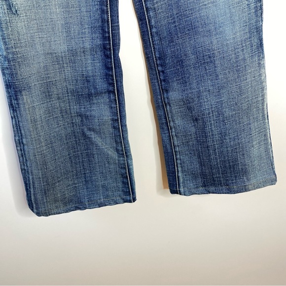 Seven 7 Womens Bootcut Jeans Sz 6 Distressed Stretch Mid Rise Denim Embroidery - Picture 13 of 14